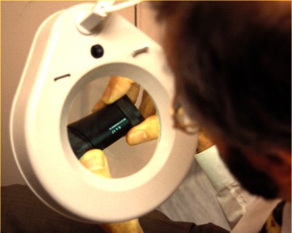 large stand illuminated magnifier, floor mounted